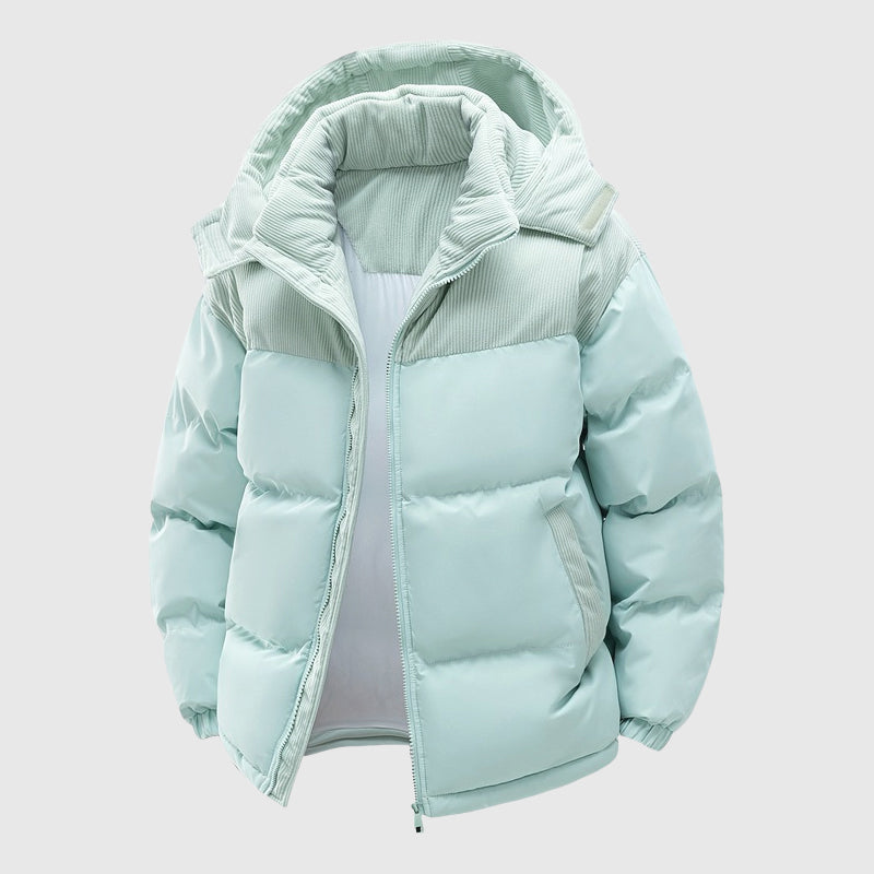 Dustin - Men's Corduroy Panel Hooded Puffer Jacket