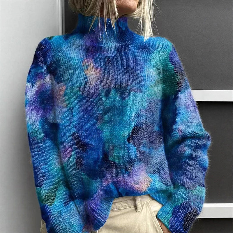 Eliana - Women's Printed Turtleneck Sweater