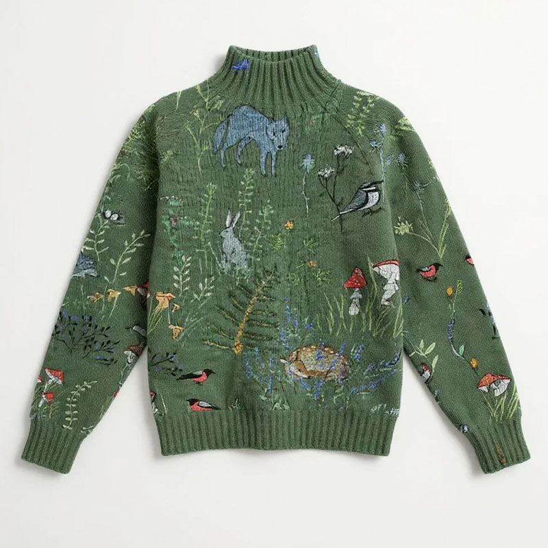 Eliana - Women's Printed Turtleneck Sweater