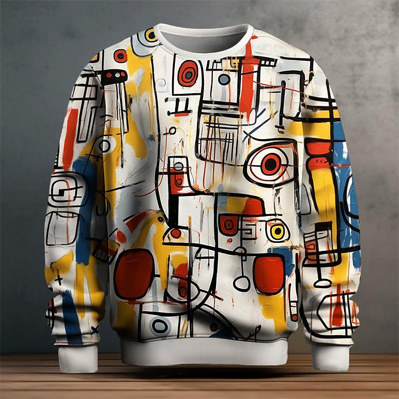 Elijah - Men's Abstract Art Crewneck Sweater