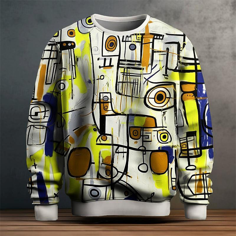 Elijah - Men's Abstract Art Crewneck Sweater