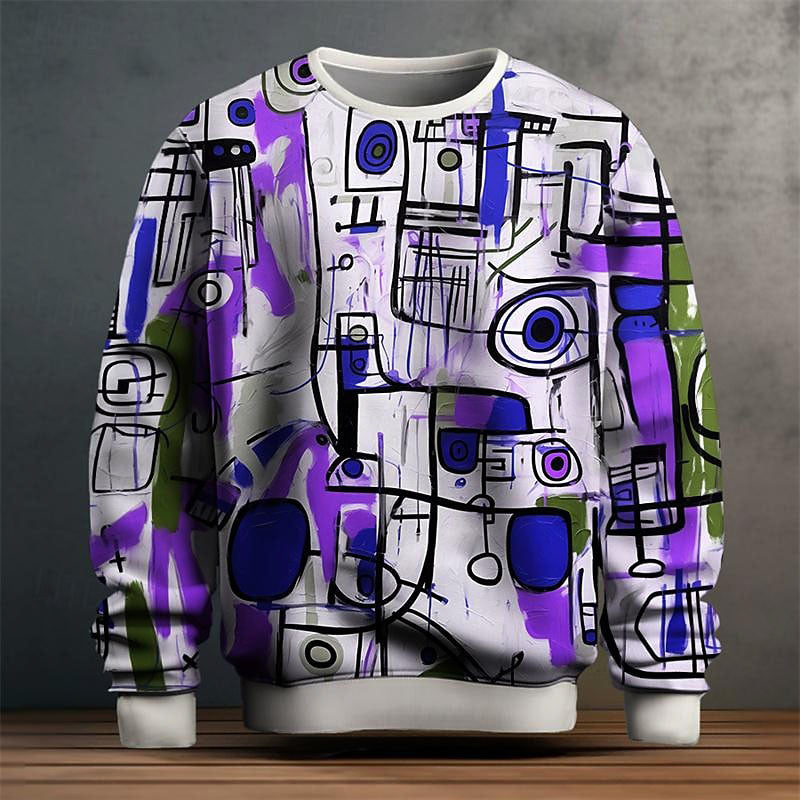 Elijah - Men's Abstract Art Crewneck Sweater