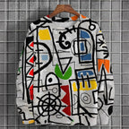 Elijah - Men's Abstract Art Crewneck Sweater