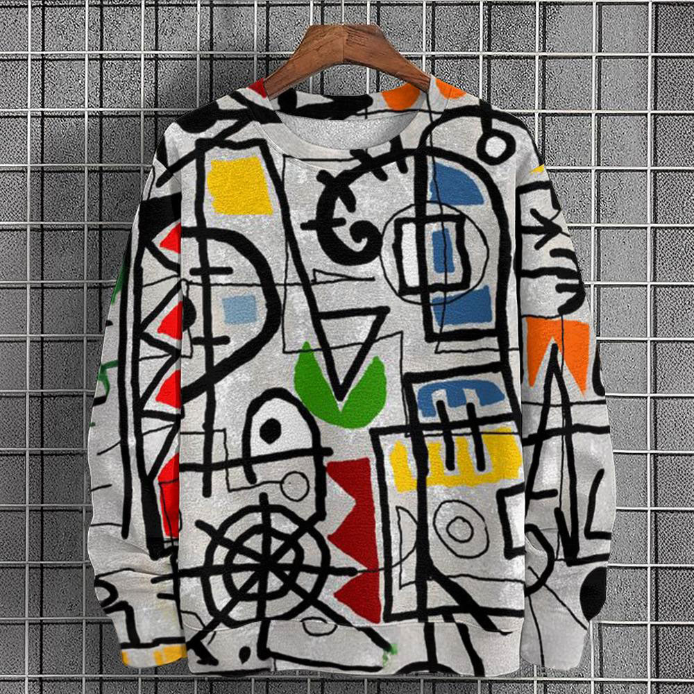 Elijah - Men's Abstract Art Crewneck Sweater