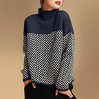 Elora - Women's Textured Chevron Pattern Pullover Sweater