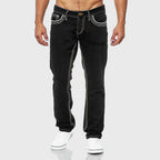 Emilio - Men's Contrast Stitch Straight-Leg Jeans