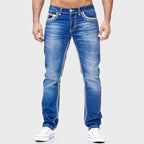 Emilio - Men's Contrast Stitch Straight-Leg Jeans