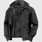 Enzo - Men's Fleece-Lined Canvas Hooded Jacket