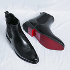 Enzo - Men's Polished Leather Pointed Toe Chelsea Boots