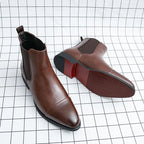 Enzo - Men's Polished Leather Pointed Toe Chelsea Boots