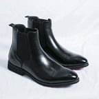 Enzo - Men's Polished Leather Pointed Toe Chelsea Boots