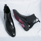 Enzo - Men's Polished Leather Pointed Toe Chelsea Boots