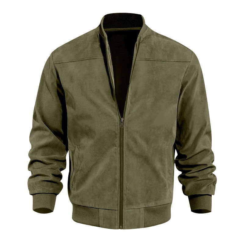 Ernest - Men's Suede Stand Collar Lightweight Jacket