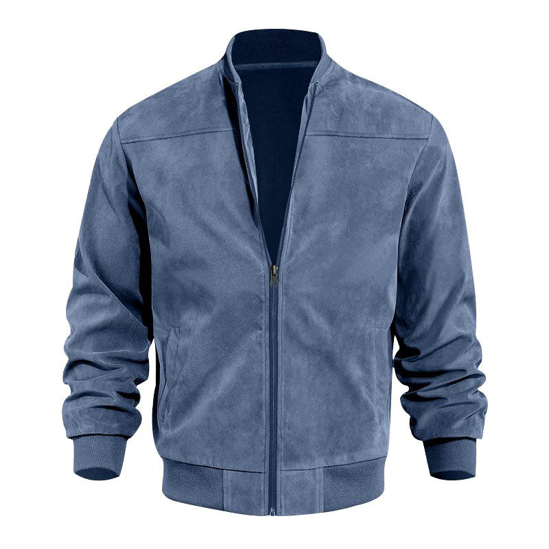 Ernest - Men's Suede Stand Collar Lightweight Jacket