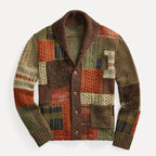 Eugene - Men's Vintage Patchwork Button Cardigan
