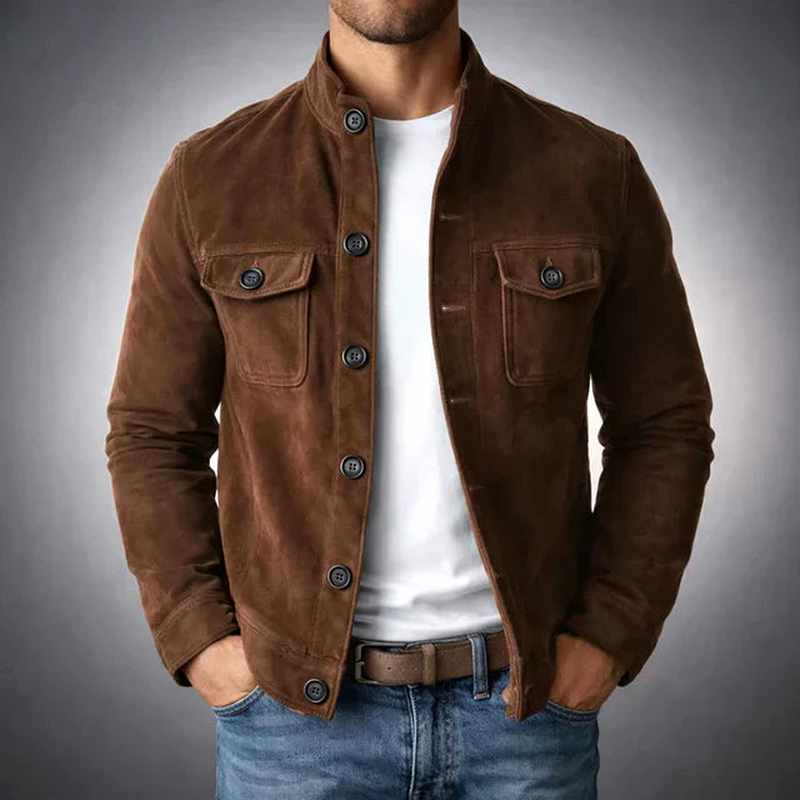 Ev - Men's Slim Fit Stand-Up Collar Blazer Jacket 2