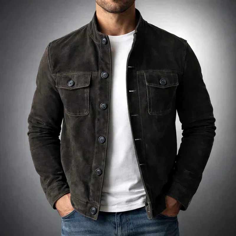 Ev - Men's Slim Fit Stand-Up Collar Blazer Jacket 3