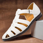 Garrett - Men's Strappy Closed-Toe Leather Sandals