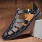 Garrett - Men's Strappy Closed-Toe Leather Sandals