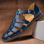 Garrett - Men's Strappy Closed-Toe Leather Sandals
