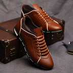 George - Men's Contrast Trim Leather Sneakers
