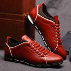 George - Men's Contrast Trim Leather Sneakers