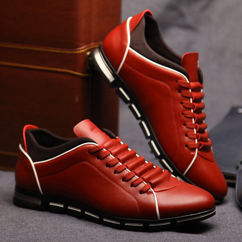 George - Men's Contrast Trim Leather Sneakers