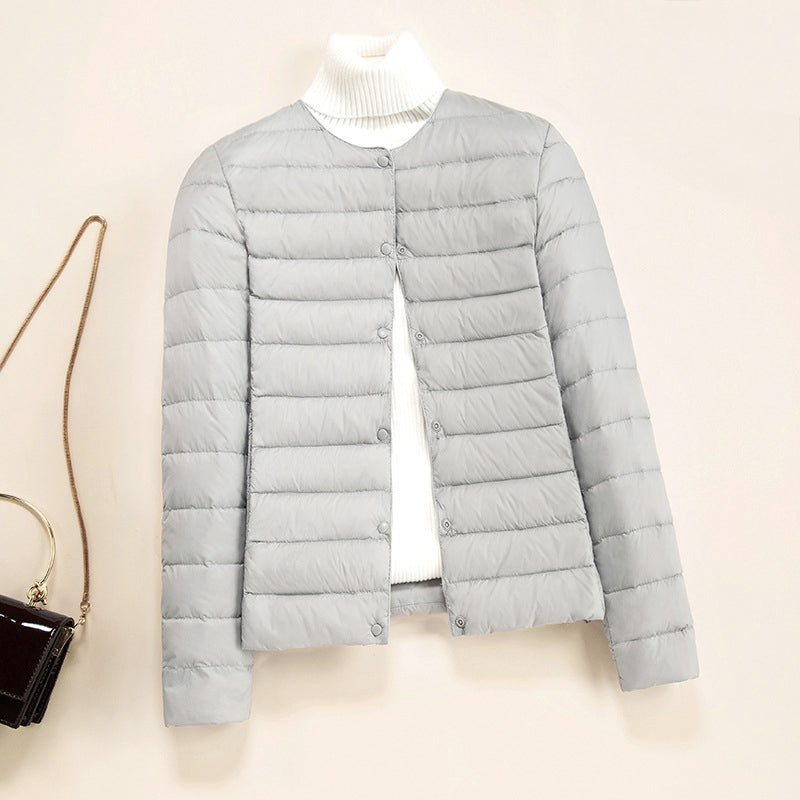 Hannah - Women's Collarless Lightweight Quilted Jacket