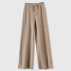 Hazel - Women's Drawstring Cashmere Wide-Leg Pants