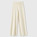 Hazel - Women's Drawstring Cashmere Wide-Leg Pants