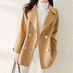 Helen - Women's Double-Breasted Wool Lapel Coat