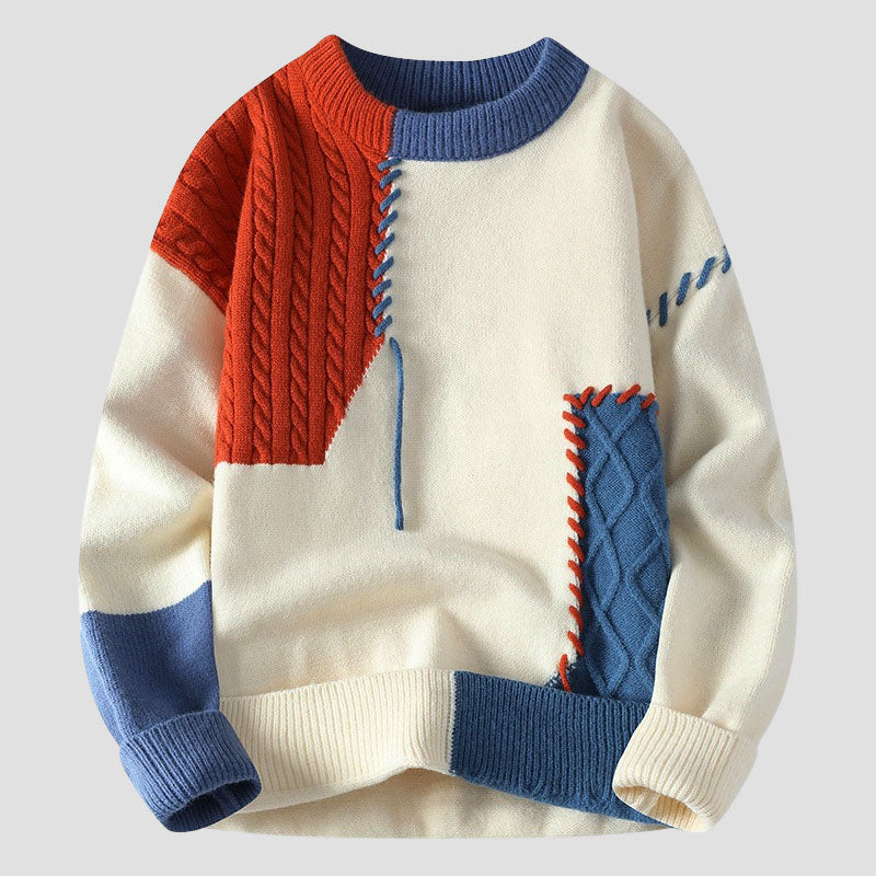 Henry - Patchwork Color Block Knit Sweater
