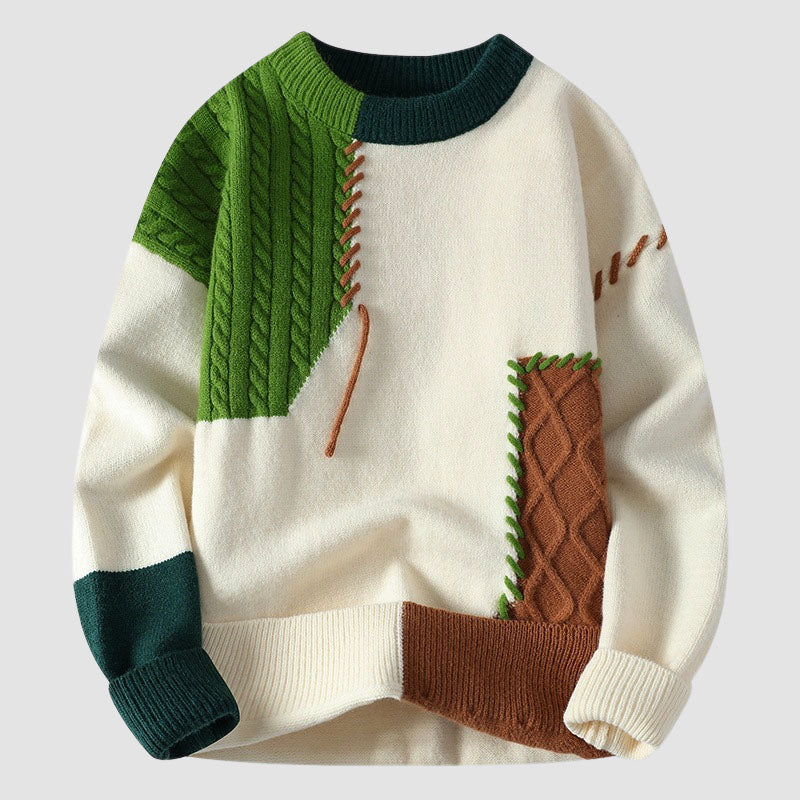 Henry - Patchwork Color Block Knit Sweater