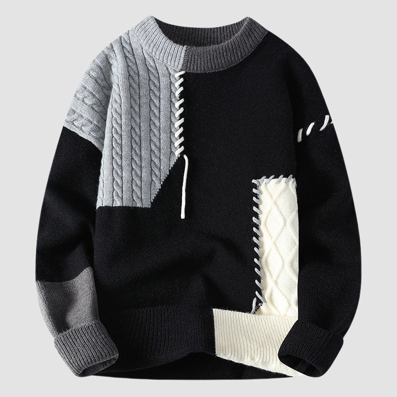 Henry - Patchwork Color Block Knit Sweater