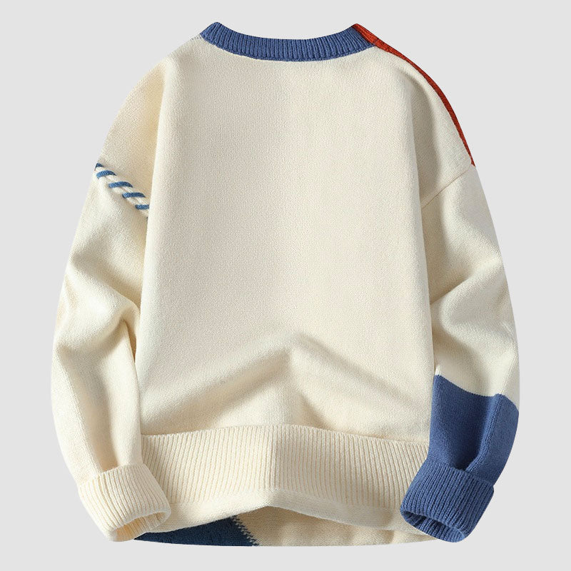 Henry - Patchwork Color Block Knit Sweater