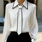 Iolanthe - Women's Cotton Pointed Collar Fitted Blouse 1