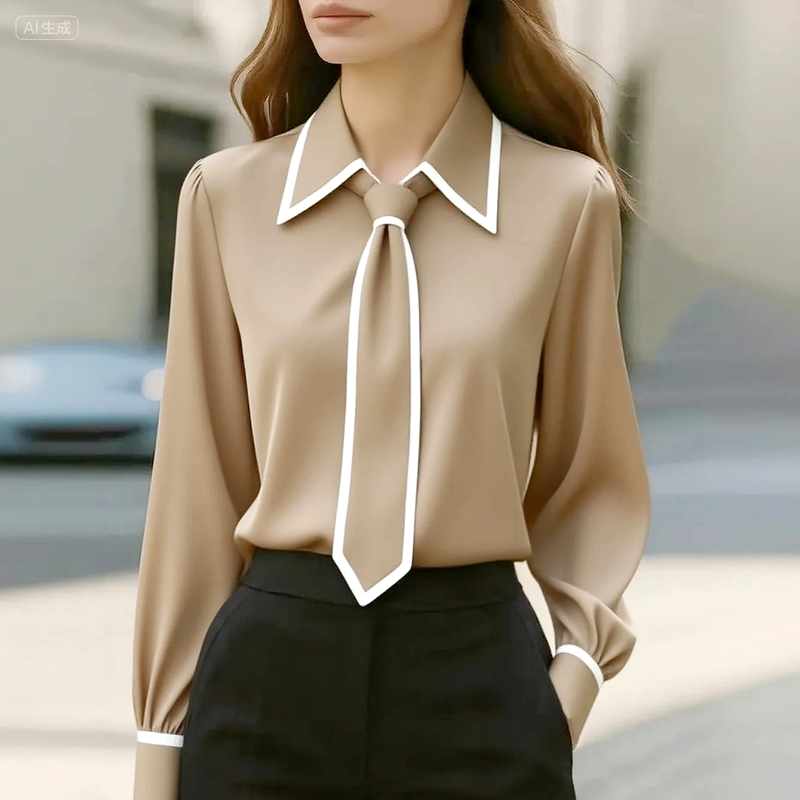 Iolanthe - Women's Cotton Pointed Collar Fitted Blouse 2