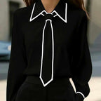 Iolanthe - Women's Cotton Pointed Collar Fitted Blouse 3