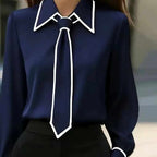 Iolanthe - Women's Cotton Pointed Collar Fitted Blouse 5