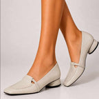 Ira - Women's Crocodile Embossed Braided Low Heel Loafers
