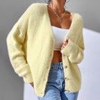 Isabella - Women’s Fuzzy Knit Button-Up Cardigan