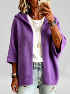 Isabella - Women's Hooded Open-Front Knit Cardigan