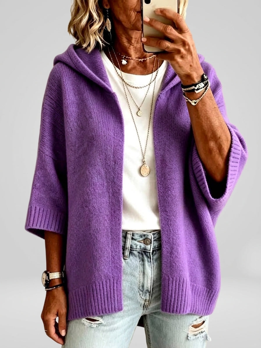 Isabella - Women's Hooded Open-Front Knit Cardigan
