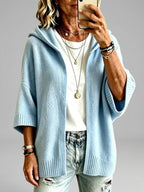 Isabella - Women's Hooded Open-Front Knit Cardigan