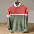 Ivan - Men's Colorblock Crew Neck Knit Sweater