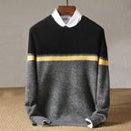 Ivan - Men's Colorblock Crew Neck Knit Sweater