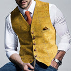 Jackson - Men's Notch-Lapel Wool Blend Vest with Chain Accent