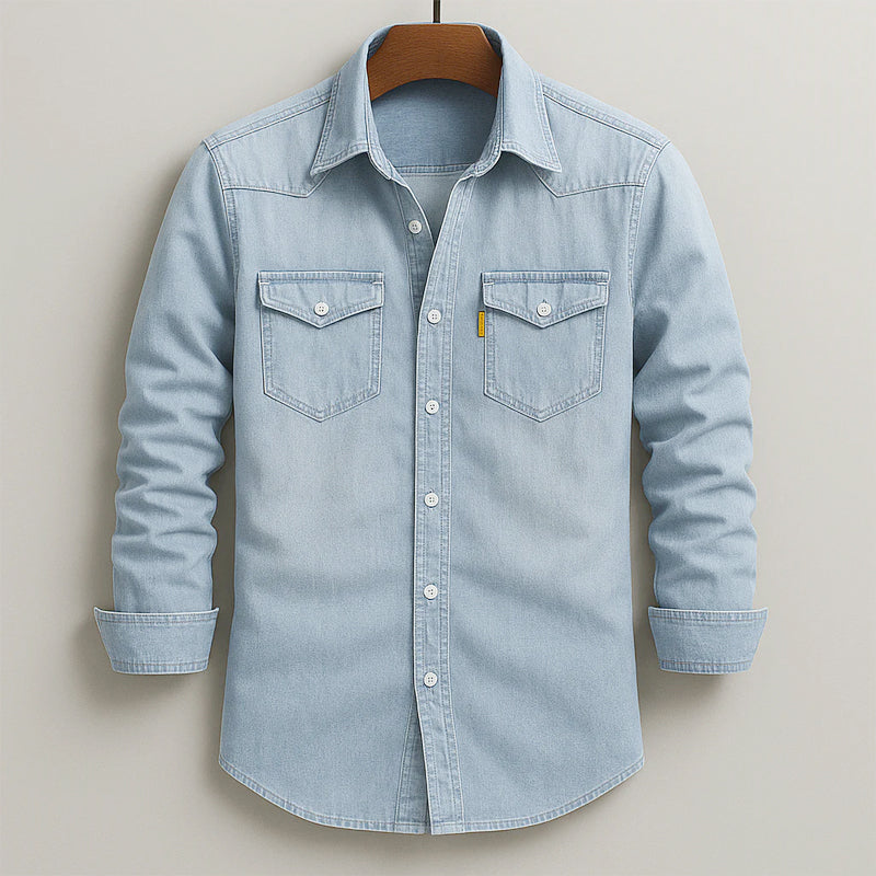 Jeffrey - Men's Classic Denim Button-Down Shirt