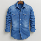Jeffrey - Men's Classic Denim Button-Down Shirt