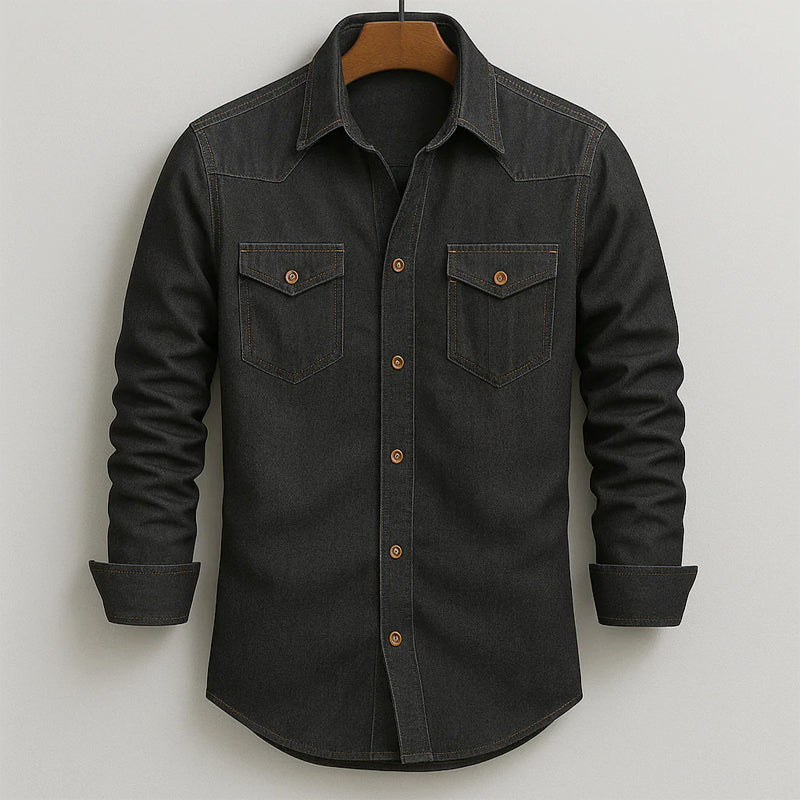 Jeffrey - Men's Classic Denim Button-Down Shirt